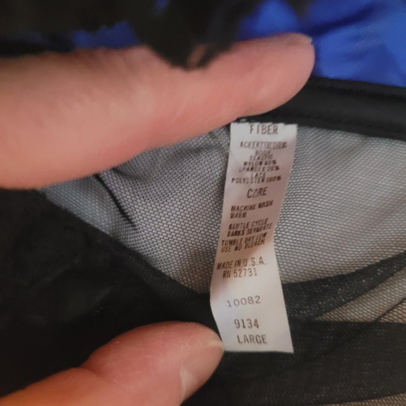 BLUE BLACK BUSTIER BRA, SIZE L - Picture 5 of 11